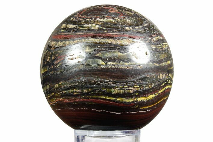 Polished Tiger Iron Stromatolite Sphere - Billion Years #351785